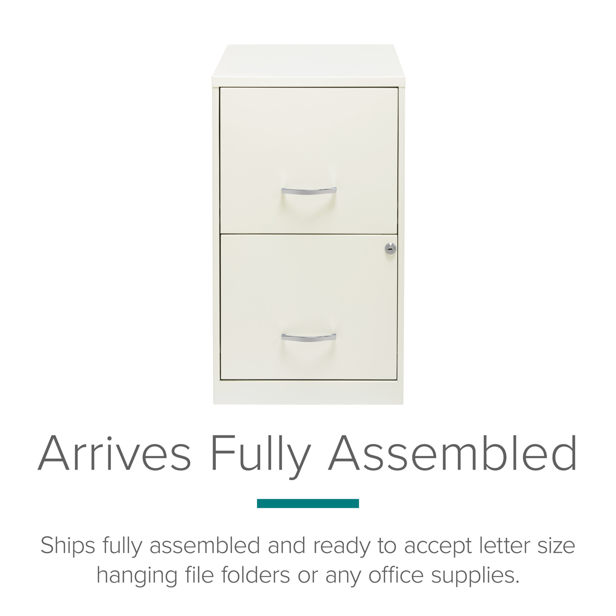 Hirsh Industries, 2 Drawer Letter Width Vertical File Cabinet, Width 14.25 in, Depth 18 in, Height 24.5 in, Model# 22614